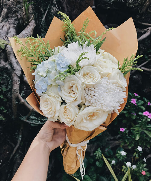 White Rose Casket Spray